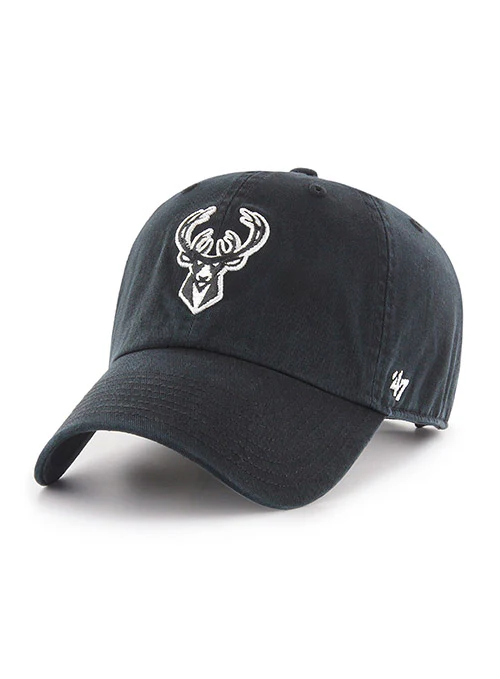 '47 Brand Clean Up Tonal Black Milwaukee Bucks Adjustable Hat