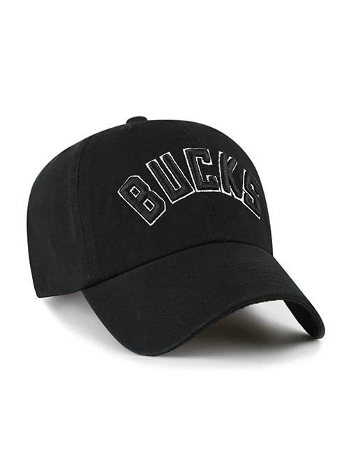 '47 Brand Clean Up Wordmark Black Milwaukee Bucks Adjustable Hat - Image 2