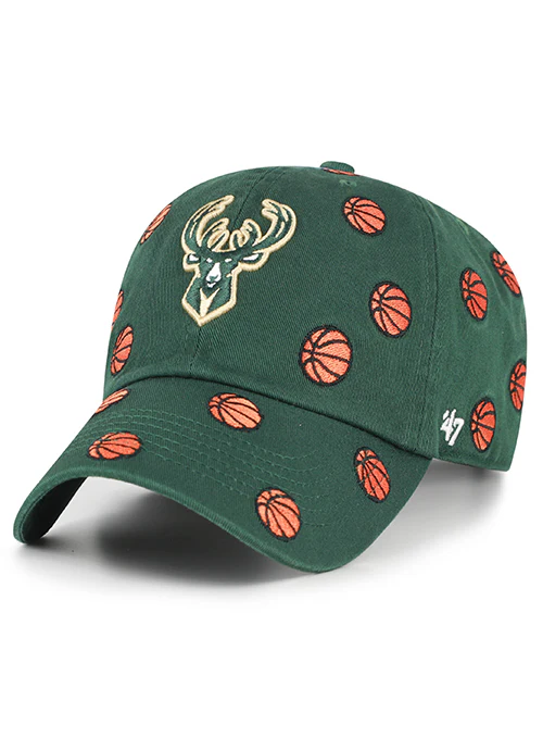 '47 Brand Confetti Basketball Clean Up Milwaukee Bucks Adjustable Hat