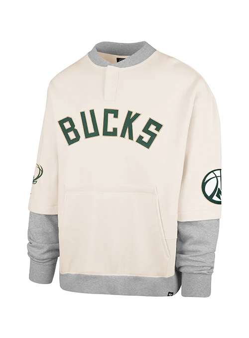 '47 Brand Crossover Milwaukee Bucks Trifecta Crewneck Sweatshirt