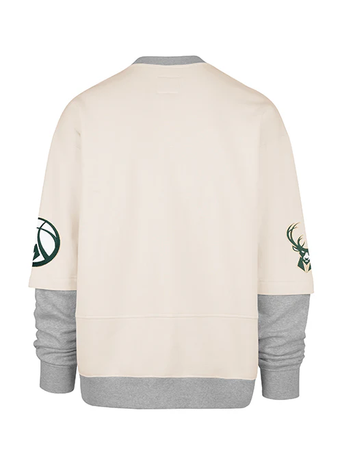 '47 Brand Crossover Milwaukee Bucks Trifecta Crewneck Sweatshirt - Image 2