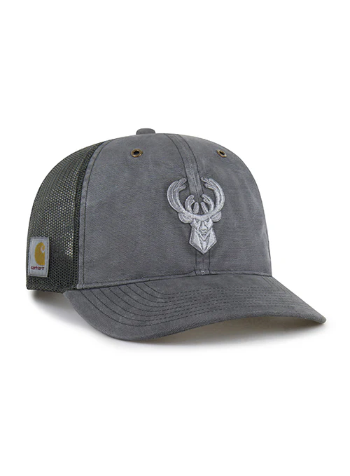 '47 Brand x Carhartt Garment Dyed Milwaukee Bucks Trucker Snapback Hat - Image 3