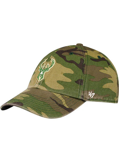 '47 Camo Icon Clean Up Milwaukee Bucks Adjustable Cap