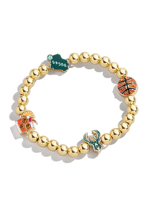 BaubleBar Metal Bead Milwaukee Bucks Stretch Bracelet
