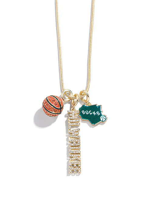 BaubleBar Three Charm Milwaukee Bucks Necklace