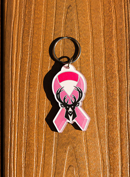 Breast Cancer Awareness Milwaukee Bucks Keychain