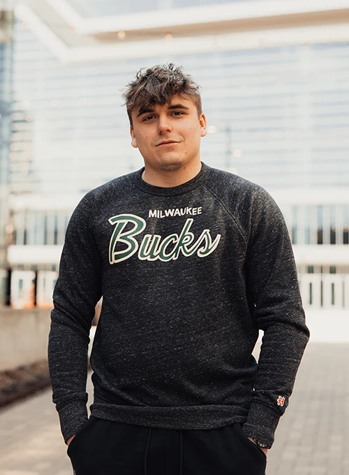 Homage HWC Milwaukee Bucks Script Crew Sweatshirt - Image 2