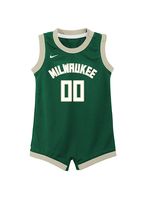 Infant Nike 2022 Icon Edition Custom Milwaukee Bucks Jersey Onesie - Image 2
