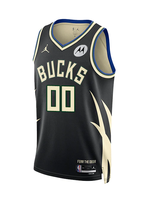 Jordan 2022 Statement Edition Custom Milwaukee Bucks Swingman Jersey - Image 3