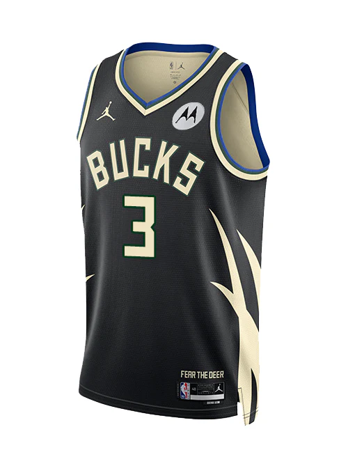 Jordan 2022 Statement Edition Myles Turner Milwaukee Bucks Swingman Jersey - Image 3