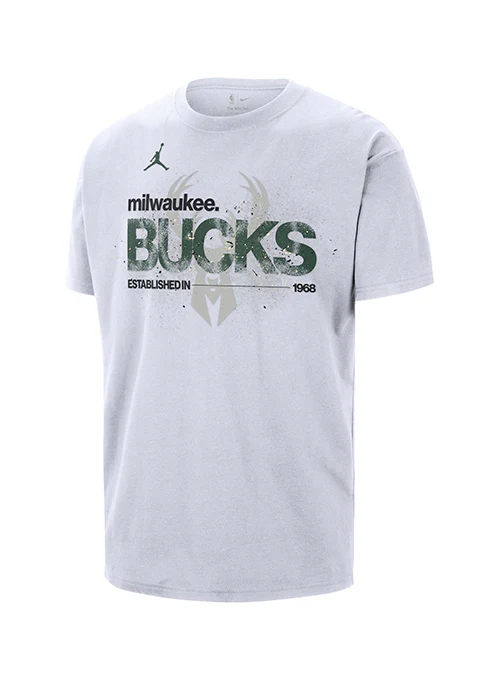 Jordan Spray Paint Statement Milwaukee Bucks T-Shirt
