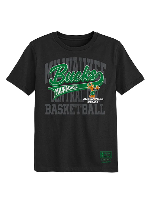 Juvenile Mitchell & Ness Hardwood Classic '68 Sweeper Milwaukee Bucks T-Shirt