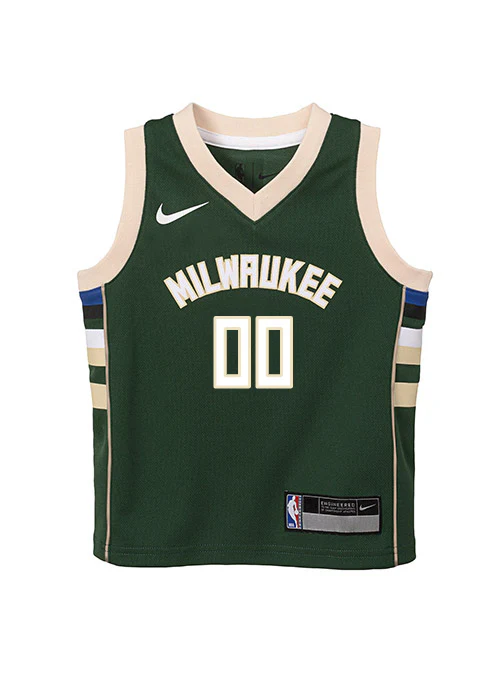 Juvenile Nike 2022 Icon Edition Custom Milwaukee Bucks Swingman Jersey - Image 2
