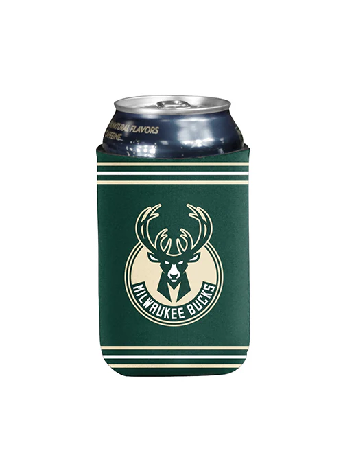 Logo Brands 12oz Global Stripes Milwaukee Bucks Can Cooler