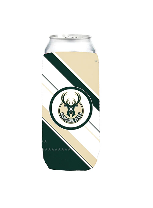 Logo Brands 16oz Milwaukee Bucks Mixed Stripes Can Cooler