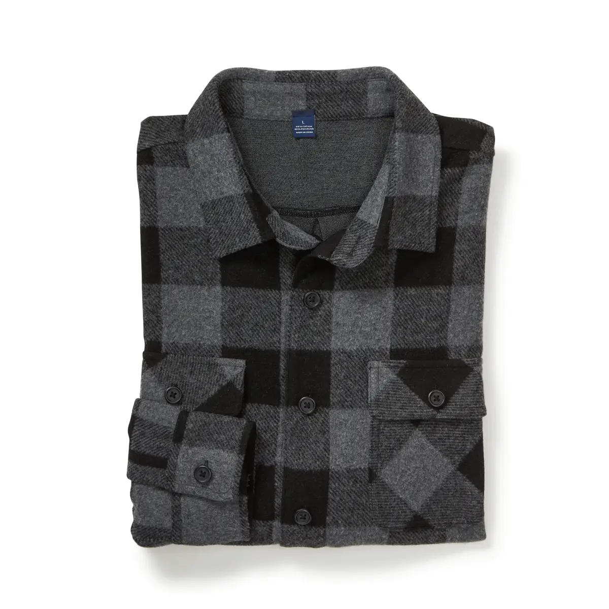 Magna-Ready Adaptive Black and Charcoal Milwaukee Bucks Flannel Shirt with Magnetic Closures - Image 4