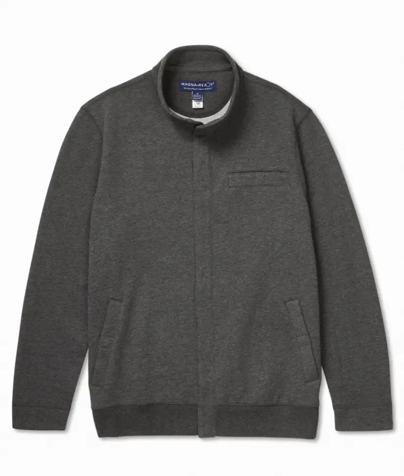 Magna-Ready Adaptive Charcoal Knit Milwaukee Bucks Fleece Long Sleeve Jacket with Magnetic Closures - Image 4