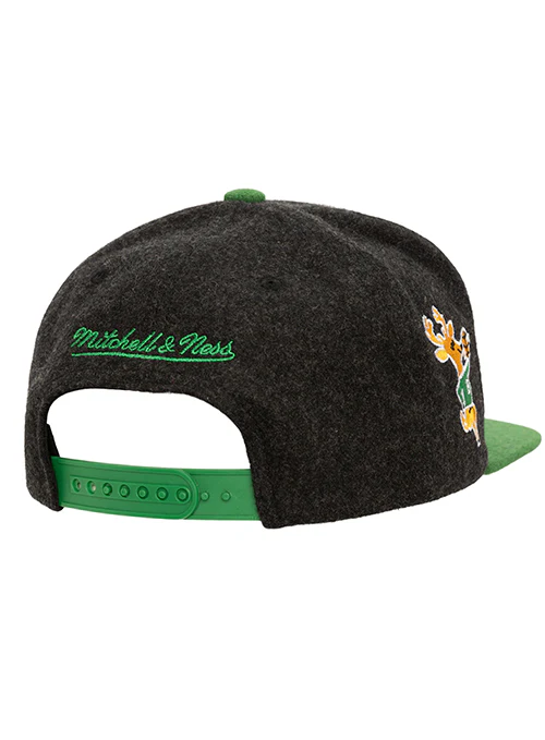 Mitchell & Ness HWC '68 Melton Blur Milwaukee Bucks Snapback Hat - Image 2