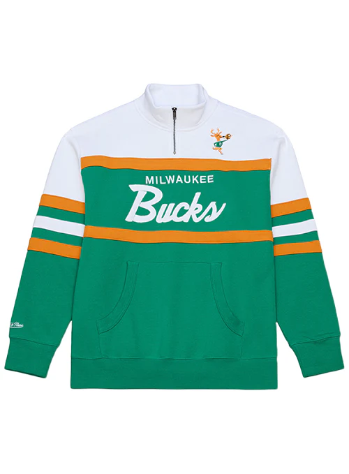 Mitchell & Ness HWC '68 Head Coach Milwaukee Bucks 1/4 Zip Sweatshirt