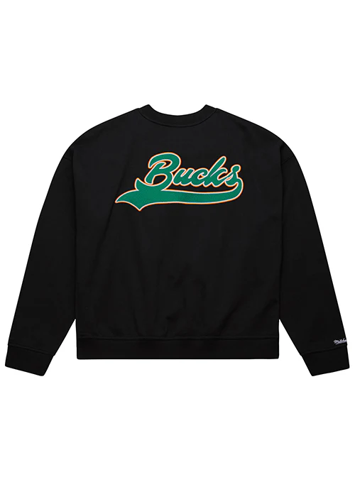 Mitchell & Ness HWC '68 Oversweep Milwaukee Bucks Crew Sweatshirt - Image 2