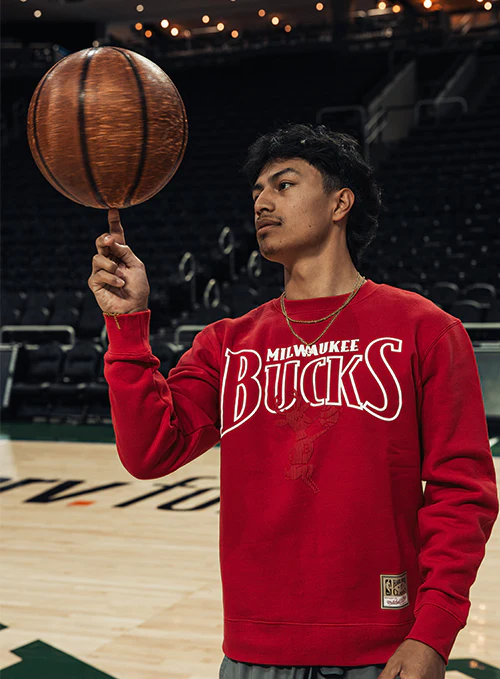 Mitchell & Ness HWC '68 Rebound Legacy Milwaukee Bucks Crewneck Sweatshirt - Image 2
