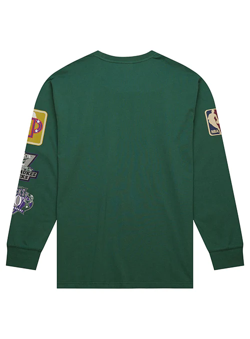 Mitchell & Ness HWC '93 All Over Vintage Milwaukee Bucks Long Sleeve T-Shirt - Image 2