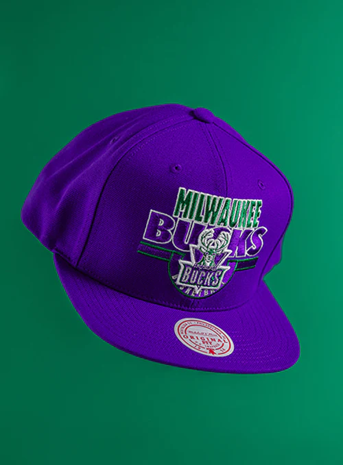 Mitchell & Ness HWC '93 Badge Line Milwaukee Bucks Snapback Hat - Image 2