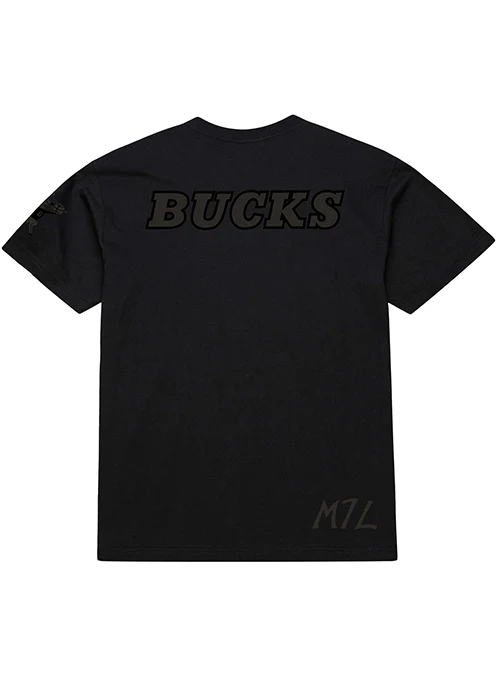 Mitchell & Ness HWC '68 Phantom Black Milwaukee Bucks T-Shirt - Image 2
