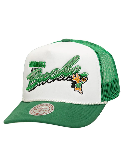 Mitchell & Ness HWC '68 Shadow Milwaukee Bucks Trucker Snapback Hat