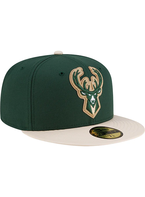 New Era 59Fifty Milwaukee Bucks Leather Fitted Hat - Image 2