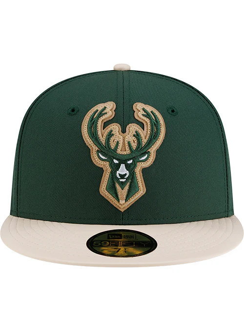 New Era 59Fifty Milwaukee Bucks Leather Fitted Hat - Image 3
