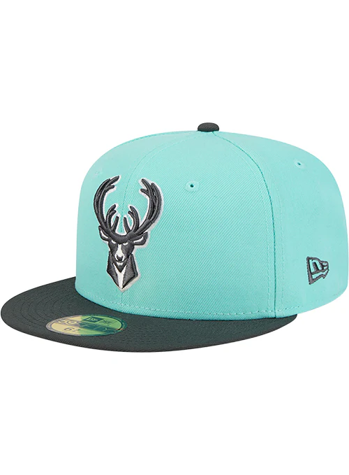New Era 59Fifty Two Toned Color Pack Mint Milwaukee Bucks Fitted Hat