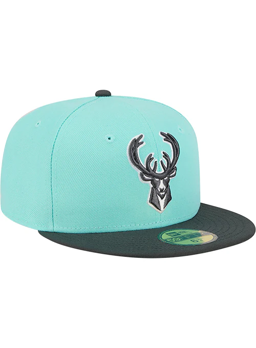 New Era 59Fifty Two Toned Color Pack Mint Milwaukee Bucks Fitted Hat - Image 2