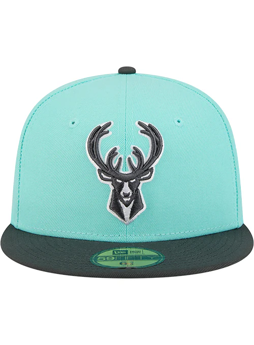 New Era 59Fifty Two Toned Color Pack Mint Milwaukee Bucks Fitted Hat - Image 3