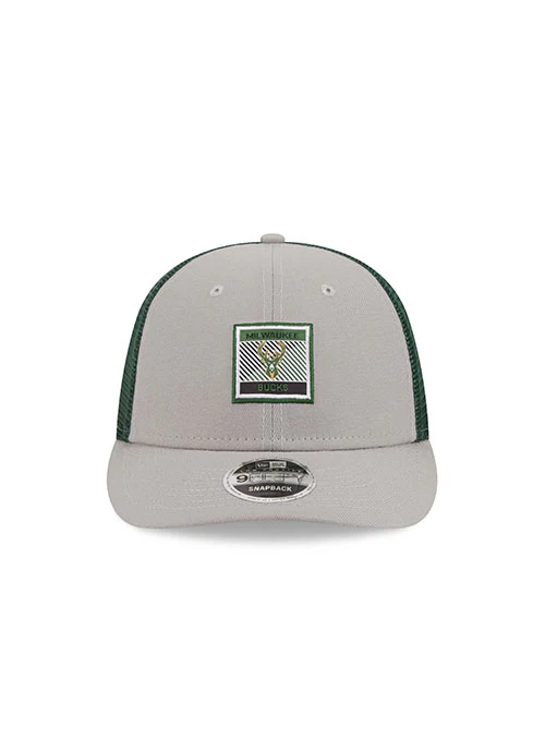 New Era 9Fifty Icon Mesh Gray Milwaukee Bucks Snapback Hat - Image 3