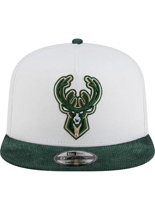 New Era 9Fifty Corduroy Bill Milwaukee Bucks Snapback Hat - Image 3