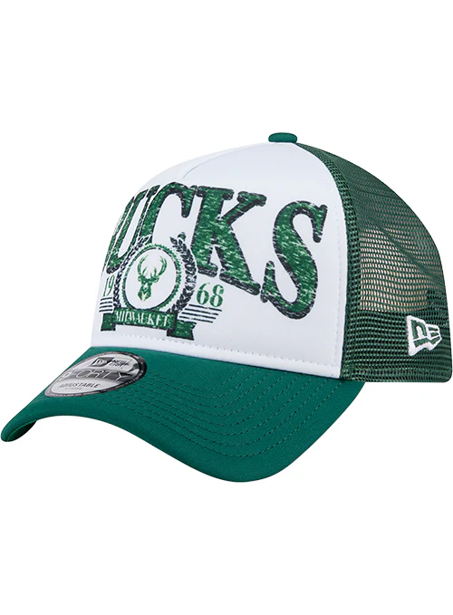 New Era 9Forty Foam Distress Milwaukee Bucks Adjustable Hat
