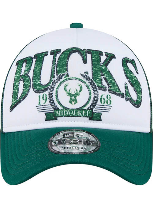 New Era 9Forty Foam Distress Milwaukee Bucks Adjustable Hat - Image 3