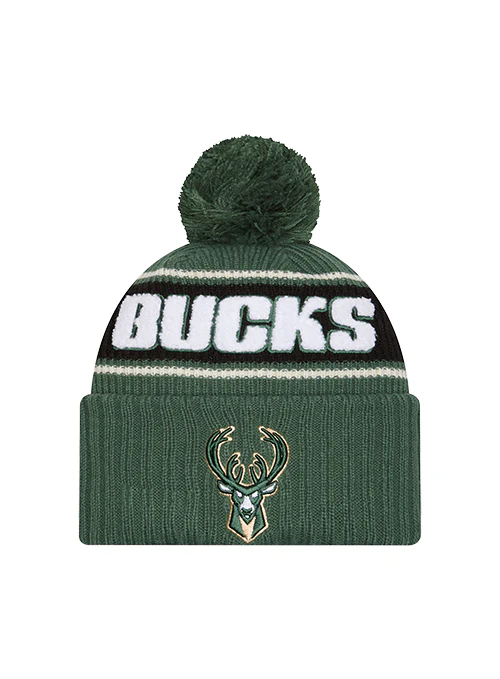 New Era Bold Milwaukee Bucks Pom Knit Hat