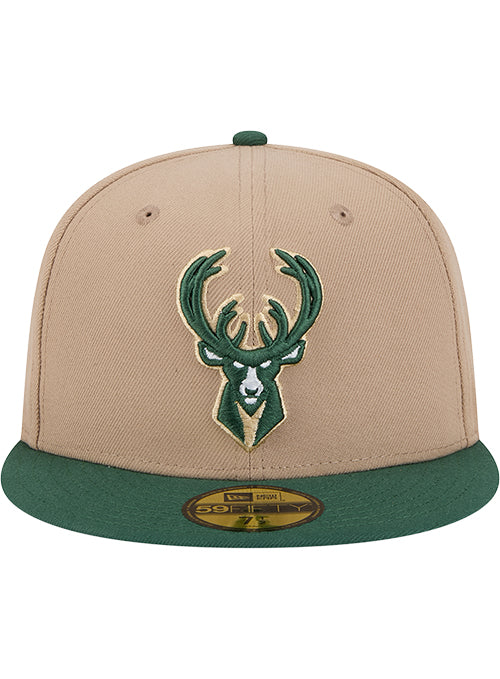 New Era 59Fifty 2-Tone Camel Milwaukee Bucks Fitted Hat - Image 3