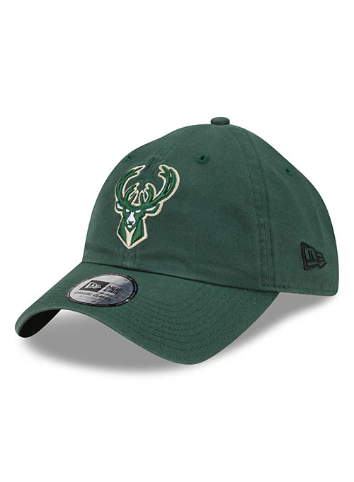 New Era Casual Classic Icon Green Milwaukee Bucks Adjustable Hat