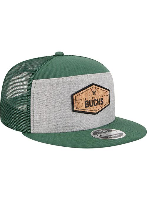 New Era 9Fifty Seven-Panel Cork Milwaukee Bucks Snapback Hat - Image 2