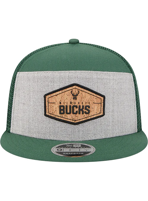New Era 9Fifty Seven-Panel Cork Milwaukee Bucks Snapback Hat - Image 3