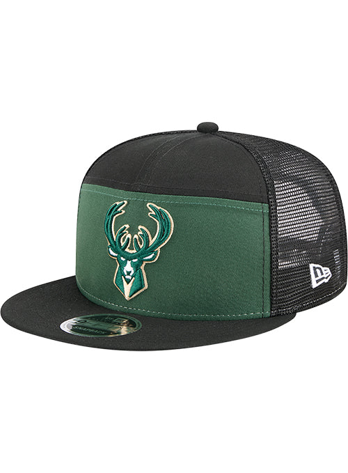 New Era 9FIfty Seven-Panel Outdoor Milwaukee Bucks Snapback Hat