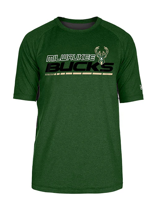 New Era Raglan Spine Active Milwaukee Bucks T-Shirt