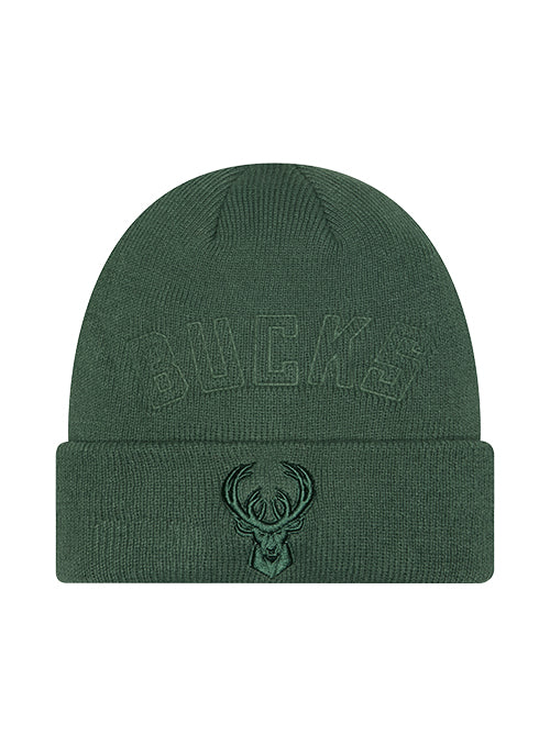 New Era Tonal Green Milwaukee Bucks Knit Hat