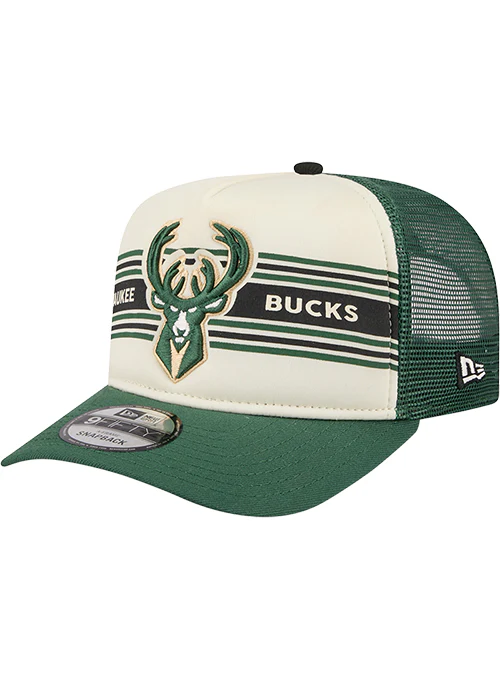 New Era 9FIfity A-Frame Banner Milwaukee Bucks Trucker Snapback Hat