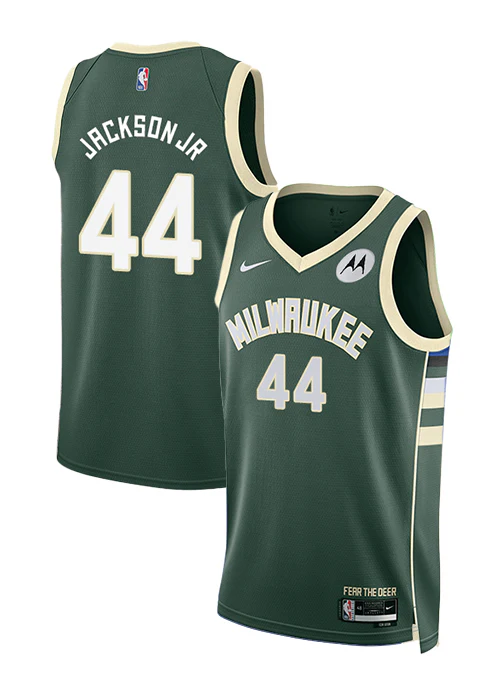 Nike 2022 Icon Edition Andre Jackson Jr. Milwaukee Bucks Swingman Jersey