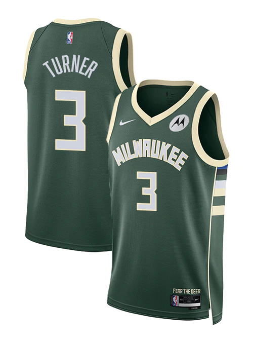 Nike 2022 Icon Edition Myles Turner Milwaukee Bucks Swingman Jersey