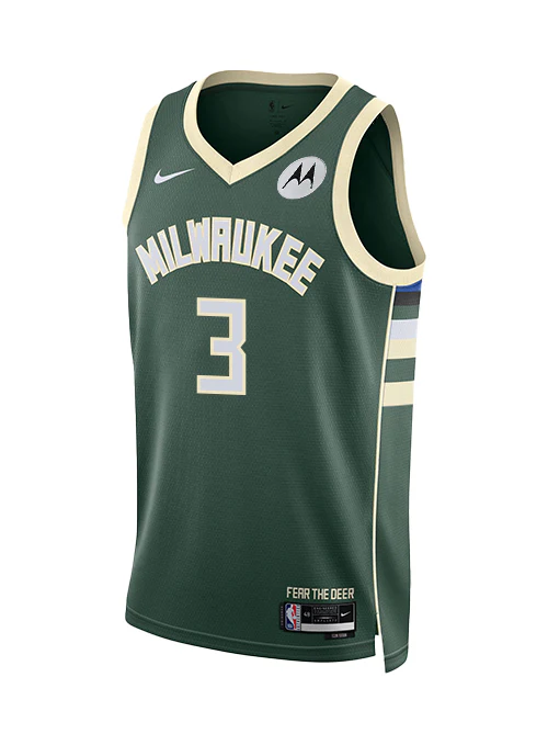 Nike 2022 Icon Edition Myles Turner Milwaukee Bucks Swingman Jersey - Image 3